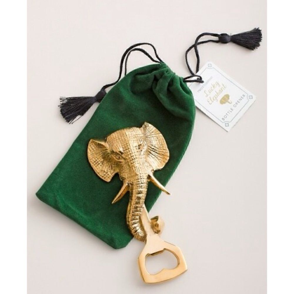 MCM TWO’S Company  Lucky Elephant Bottle Opener in Gold
